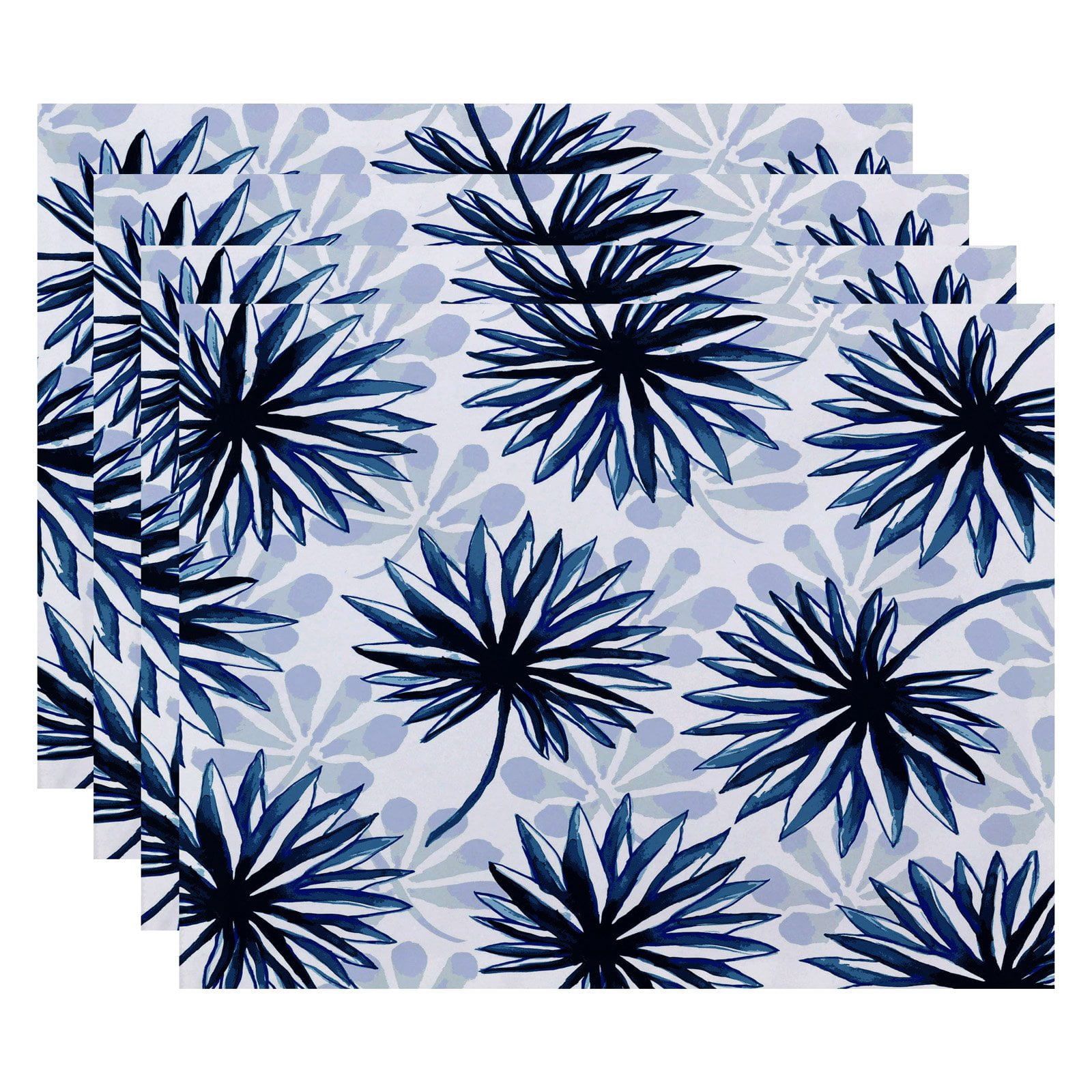 Simply Daisy 18" x 14" Spike and Stamp Floral Print Placemat (Set of 4)