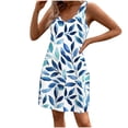 thumbnail image 2 of Ovzne Robes d'Été pour Femmes Robe pour Femme Mode d'Été pour Femmes Imprimé Poche Sans Manches Robe à Col en V Robe d'Été Imprimée Liquidation, 2 of 5