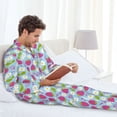 thumbnail image 6 of Uemuo Strawberry And Flowers Pattern 2-Piece Loungewear Set - Men’s Soft Sleepwear, Cozy Winter PJs, Comfy Sleep Set-XX-Large, 6 of 7