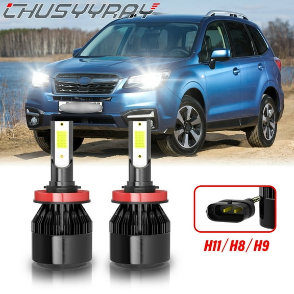 For Subaru Forester 2009-2018 H11/H8/H9 LED Headlight Low Beam Bulbs Combo Kit 6000K White 2Pcs