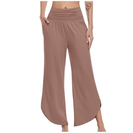 TIHLMK High Waisted Yoga Pants for Women Women s Solid Color Comfortable Leisure Nine-Point Pants Sweatpants Yoga Pants Gifts for Women