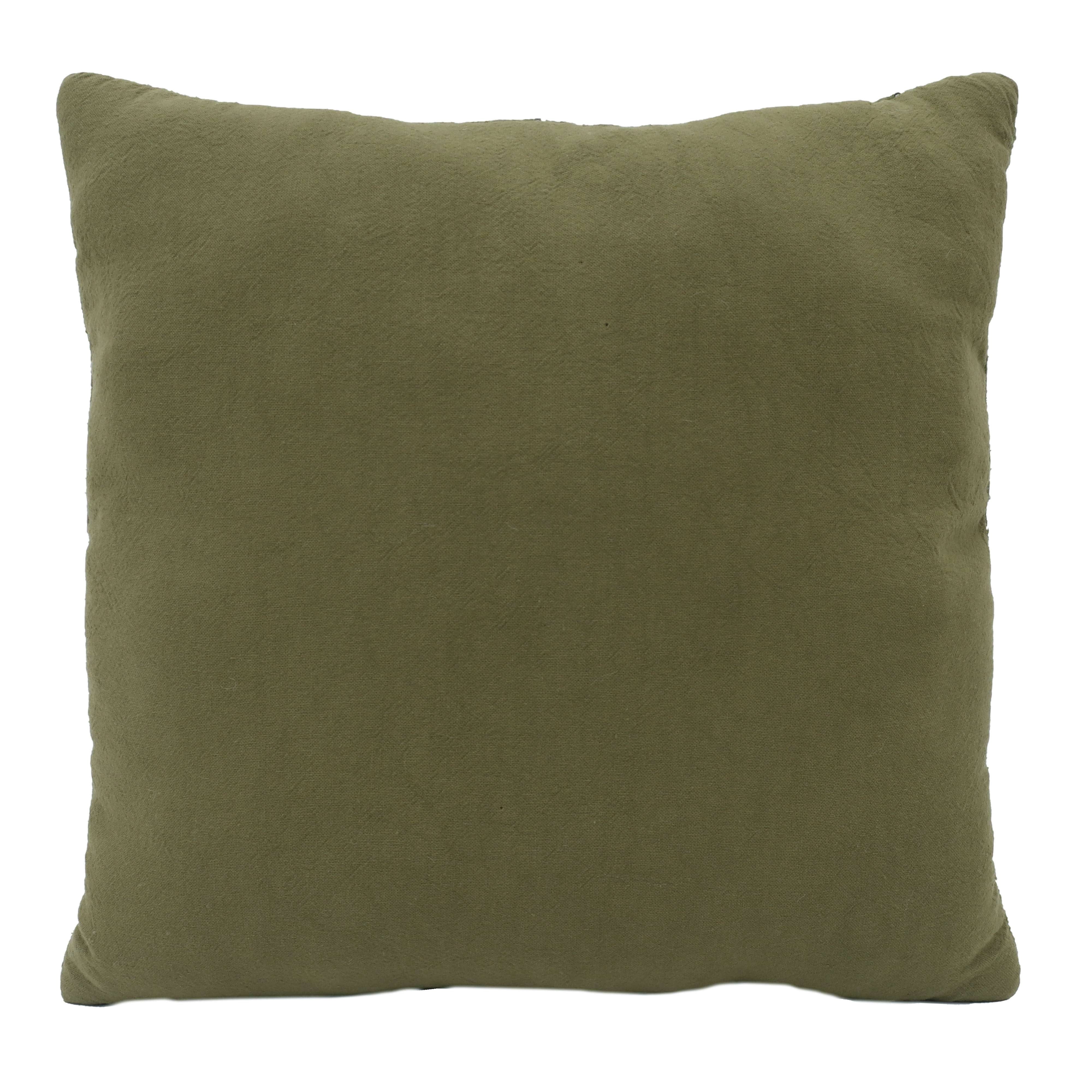 Mainstays Olive Window Pane Decorative Throw Pillow 18x18