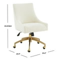 thumbnail image 3 of SAFAVIEH Couture Jakob Velvet Mid Back Adjustable Swivel Desk Chair, Cream/Gold, 3 of 7
