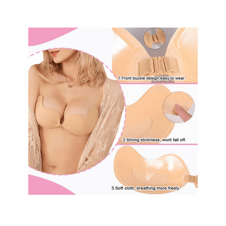 Strapless And Backless Adhesive Bra With Mango-shaped Cups (1 Pair