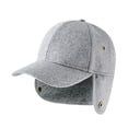 thumbnail image 1 of Gorro de lana de invierno para hombre, moderno, informal, con protección para las orejas, resistente al viento, para golf, gorro de papá Gris claro, 1 of 9