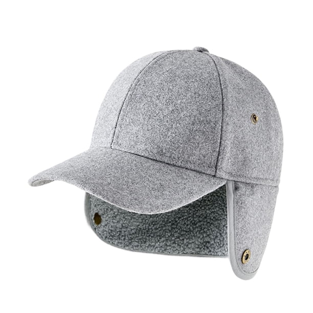 Sombrero de lana de invierno para hombre Sombrero de papá casual Gorra de baloncesto para acampar Deportes al aire libre Gris claro