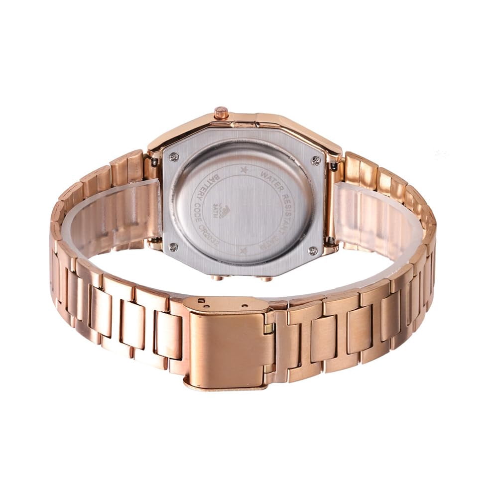 Classic Women's Digital Multifunction Sports Watch Stainless Steel Band Square Waterproof Electronic Led Watch