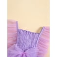 thumbnail image 5 of Bslissey Baby Girls Sleeveless Romper Dress Solid Color Tie Knot Front Tulle Patchwork Ruched Bodysuit Infant Casual Princess Clothes for Daily Party 3M 6M 9M 12M 18M, 5 of 9