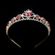 thumbnail image 4 of Women's Tiara Red Heart Crown, Gold Crown Heart Queen Jewelry Gift Bridal Tiara, 4 of 5