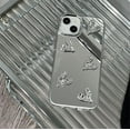 thumbnail image 6 of 3D Pleated Love Heart Mirror Silver Plated Soft  for iPhone Case (Silver,iPhone 14), 6 of 6