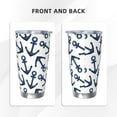 thumbnail image 3 of Susaid Navy Blue Anchors Print 20oz Car Cup,Insulated Coffee Cup Fully Spill Proof Travel Coffee Mug, Stainless Steel Tumbler for Work Home Outdoor Car-Straw Two-piece Set, 3 of 8