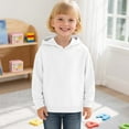 thumbnail image 2 of Girls Long Sleeve Pullover Hooded Sweatshirt Cozy Lined Outerwear Casual Solid Sweater For Toddler Teen 2-3 Years White, 2 of 4