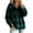 Army Green, variant on Staron Plaid Hoodies for Women Casual Oversized Long Sleeve Hooded Sweatshirt Button Down Checkered Patterned Loose Comfy Fall Winter Coat Cardigan Jacket Army Green L