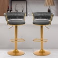 thumbnail image 4 of JONPONY bar stools Set of 2, Height Adjustable ,Fabric around woven basket network design,Velvet Modern bar Chairs for Home and Kitchen Counter,Drak Grey, 4 of 14
