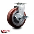 thumbnail image 2 of 6 Inch Poly on Polyolefin Swivel Caster with Ball Bearing and Brake SCC, 2 of 2