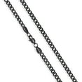 thumbnail image 4 of Crucible Jewelry Men's Black Plated Stainless Steel Rounded Curb Chain Necklace (5mm) - 24", 4 of 5