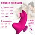 thumbnail image 2 of Birdsexy 5 Frequency Sucking & 10 Frequency Vibrating Massager with Remote Control Wearable Stimulator Toy for Women,Wearable Panty Vibrator - Rose Red, 2 of 5