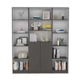 thumbnail image 2 of Juno 3 Piece Living Room Set with 2 Home Xs Bookcase + Home 2-Door Bookcase, Matt Gray / White, 2 of 6