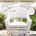 thumbnail image 5 of BPS 21" x 21" Outdoor Dining Chair Cushion, Water Resistant Patio Seat Cushion Pads with Ties, Set of 4 - Ivory White, 5 of 9