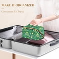 thumbnail image 3 of FORMRS Makeup Bag Travel Cosmetic Organizer for Women Fold Flat Zipper Pouch with Handle, Green Tennis Pattern, 3 of 8