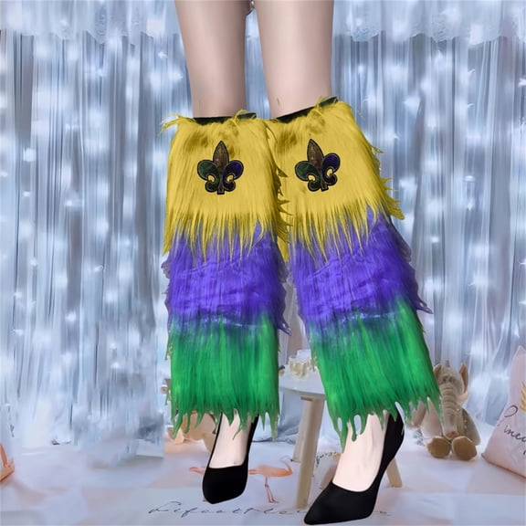 Carnival S 1 Pair Long Hairy Leg Warmers, Delicate Fuzzy Accessory Perfect For Mardi Gras Parties, Carnivals, Parades, Stage Performances, Crafted From Trustworthy Faux
