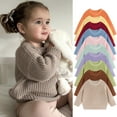 thumbnail image 3 of Kids Knit Pullover Sweater Crewneck Long Sleeve Soft Breathable Lightweight Toddler Jumper for Girls Daily Wear, 3 of 3