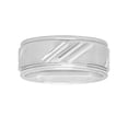 thumbnail image 3 of Mens Gray Cobalt Slash Pattern Grooved Wedding Band - Mens Ring, 3 of 4