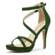 thumbnail image 1 of Sandalias con correa de tobillo y plataforma con cremallera y tacón de aguja Allegra K Verde 41, 1 of 7