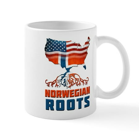 

CafePress - American Norwegian Roots Mug - 11 oz Ceramic Mug - Novelty Coffee Tea Cup
