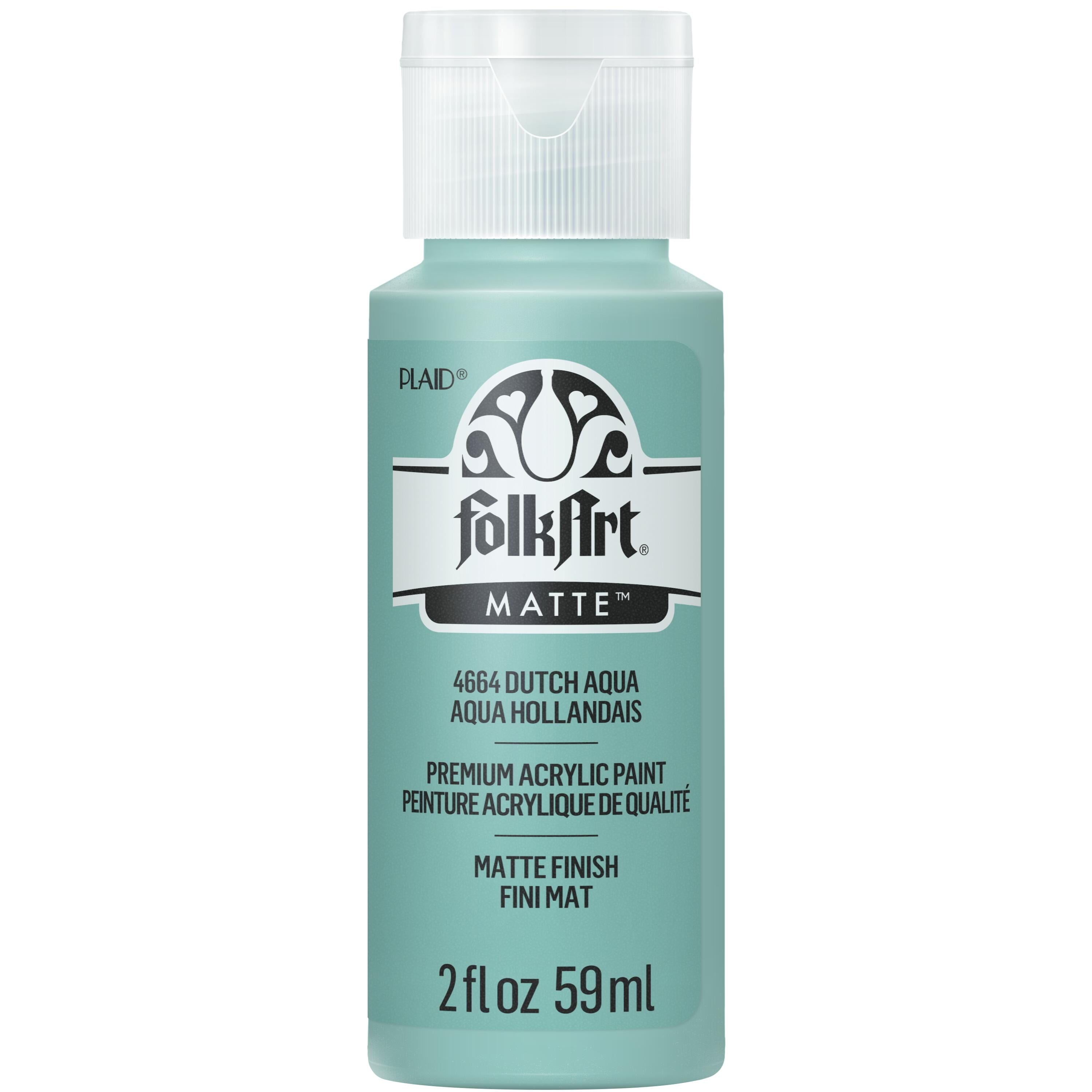 (2 pack) FolkArt Acrylic Craft Paint, Matte Finish, Dutch Aqua, 2 fl oz