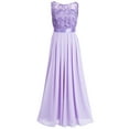 thumbnail image 4 of iEFiEL Women Embroidered Chiffon Bridesmaid Dress Full Length Evening Dress Formal Prom Ball Gowns Lavender 8, 4 of 7