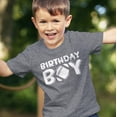 thumbnail image 5 of Birthday Boy Football Sports Lover Birthday Shirt for Boys All Ages Birthday Granite Heather Shirt 5-6, 5 of 6