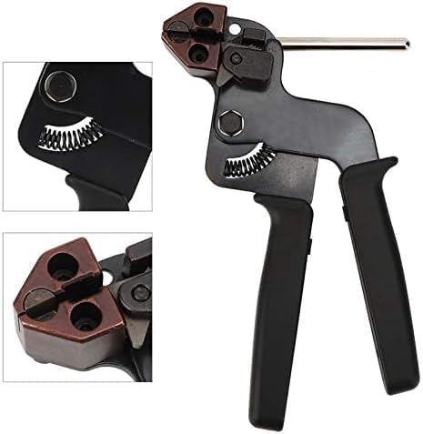 Stainless Steel Cable Tie Gun, Self Tensioning and Cutting Metal Zip Tie Tool for Chain/Link/Fence (Red)
