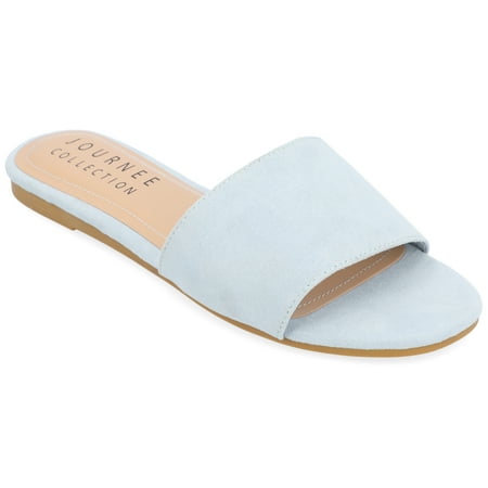 

Journee Collection Womens Kolinna Tru Comfort Foam Slip On Slide Flat Sandals