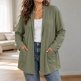 thumbnail image 2 of Iroehba Womens Cardigan Plus Size Long Sleeve Open Front Solid Color Relaxed Cut Casual Outerwear with Pockets for Everyday Wear, 2 of 9
