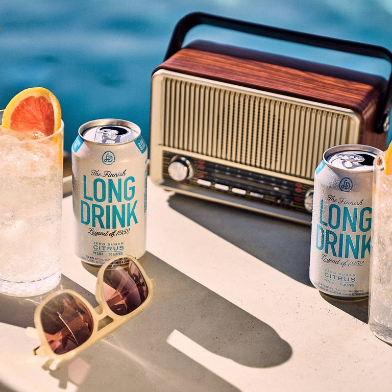 The Finnish Long Drink, Zero Sugar Citrus, 6 Pack, 12 fl oz Cans