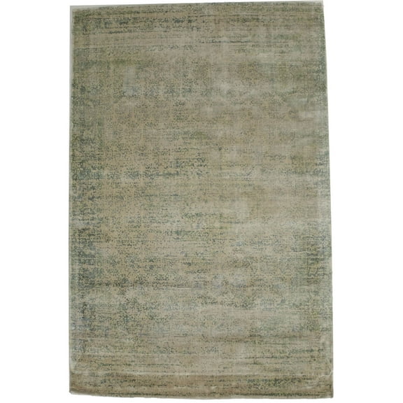 Distressed Green Floral 4X6 Hand-Loomed Modern Rug