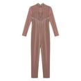 thumbnail image 5 of renvena Kids Girls Long Sleeve Gymnastic Leotard Figure Ice Skating Jumpsuit One Piece Dancewear Size 6-16 Dusty Pink 6, 5 of 7