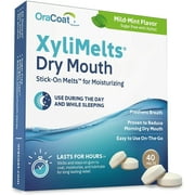 Oracoat Xylimelts Dry Mouth Regular Freshens Breath, Mild Mint, 40 Tablets