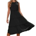 thumbnail image 2 of Maxi Robes pour Femmes 2023 Mode Décontractée Col Rond Couleur Unie Robe Sans Manches Décontractée Robe Ample Robes de Soirée pour Femmes Élégante Élégante en Solde, 2 of 5