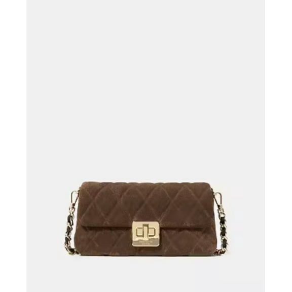 Kate Spade Carey Quilted Suede Mini Crossbody Bag In Hot Fudge
