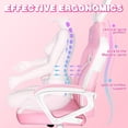 thumbnail image 3 of JOYFLY Ergonomic Computer Gaming Chair Racing Style Task Chair for Kids Adults, 250 lbs, Pink, 3 of 8