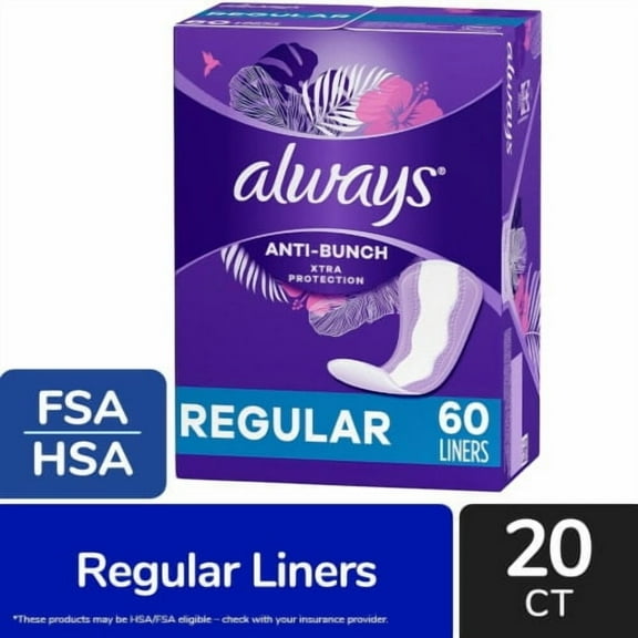 2X - Always Anti-Bunch Daily Liners Xtra Protection Regular Absorbency Unscented