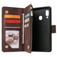 thumbnail image 5 of Samsung Galaxy A20e Wallet Case, Dteck Soft Leather Zipper Wallet Case Magnetic Buckle Horizontal Flip Cover with 5 Card Slots/Photo Pocks For Samsung Galaxy A20E (not fit A20), Coffee, 5 of 8