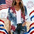 thumbnail image 2 of JULMCOMO 4th of July Lightweight Cardigans for Women Stars Stripes Half Sleeve Independence Day Kimono Cover Ups Summer Tops Royal Blue 2XL, 2 of 6