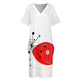 thumbnail image 4 of Vestido holgado con bolsillos y diseño de ojo rojo y flores abstractas para mujer, traje de verano., 4 of 7