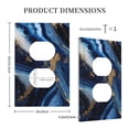 thumbnail image 3 of Fotbe Navy Blue Marble Print Duplex Receptacle Wall Plate, 1-Gang 5.0" x3.0" Wall Outlet Covers, Dual Outlet Faceplates Covers, Color-matched Screws Included-Style S, 3 of 6