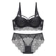 thumbnail image 1 of Gibobby Conjunto de lencería Sujetador push-up de encaje sexy, ropa interior para mujer, conjunto de sujetador y sujetador para niñas(Negro, 70A), 1 of 2
