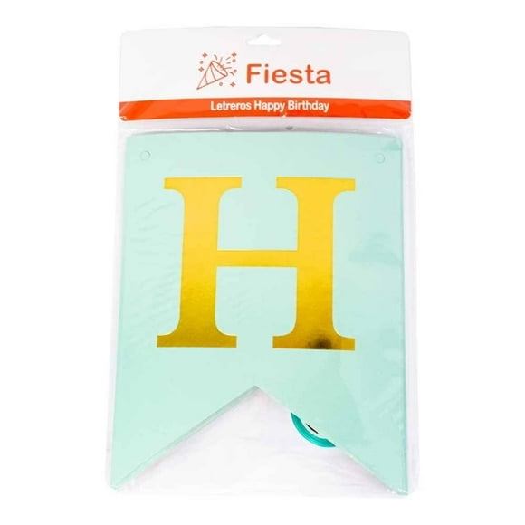Letreros Prichos Fiesta Colgantes Diseño Happy Birthday Azul