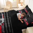 thumbnail image 5 of Manfei Fire Truck Print 7-Piece King Bedding,American Flag King Bed in a Bag,Black Red,Black Reversible, 5 of 7